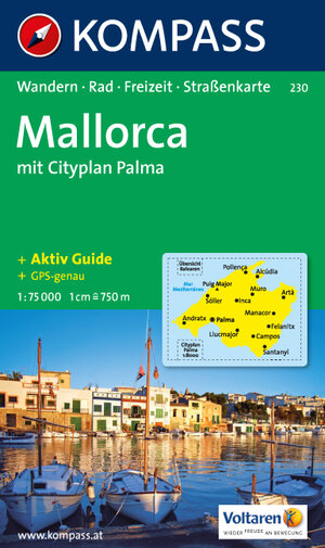 Kompass Karten, Mallorca: Wander-, Bike-, Freizeit- und Straßenkarte. Mit Cityplan Palma de Mallorca