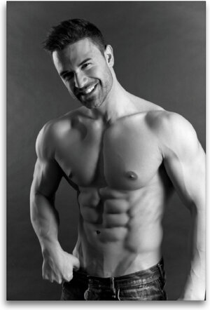 Buchcover Premium Textil-Leinwand 80 x 120 cm Hoch-Format Aber hallo! Sportlicher junger Mann mit muskulösem Oberkörper | Wandbild, HD-Bild auf Keilrahmen, Fertigbild auf hochwertigem Vlies, Leinwanddruck von CALVENDO  | EAN 4064076549784 | ISBN 4064076549784 | ISBN 4064076549784