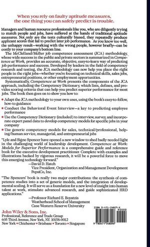 Buchcover Competence At Work. Spencer | Spencer | EAN 9780471548096 | ISBN 0-471-54809-X | ISBN 978-0-471-54809-6