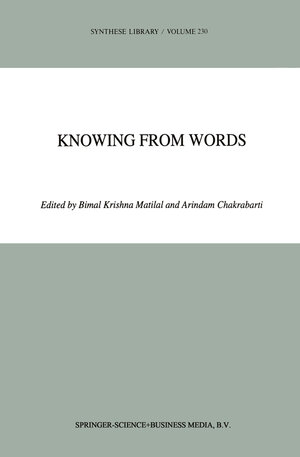 Buchcover Knowing from Words | EAN 9780792323457 | ISBN 0-7923-2345-9 | ISBN 978-0-7923-2345-7