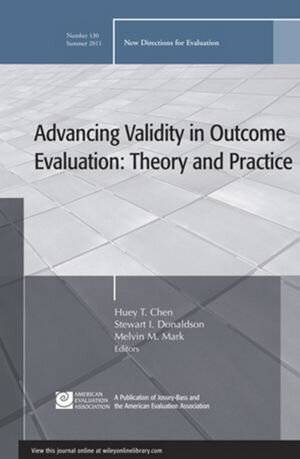 Buchcover Advancing Validity in Outcome Evaluation | EAN 9781118159194 | ISBN 1-118-15919-5 | ISBN 978-1-118-15919-4