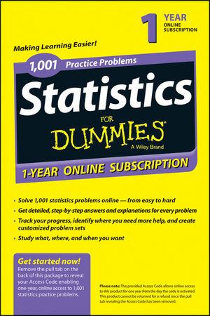 Buchcover 1,001 Statistics Practice Problems For Dummies Access Code Card (1-Year Subscription)  | EAN 9781118849446 | ISBN 1-118-84944-2 | ISBN 978-1-118-84944-6