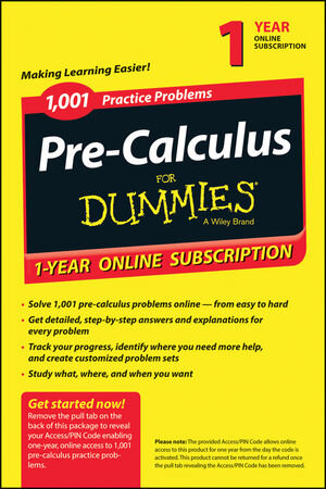 Buchcover 1,001 Pre-Calculus Practice Problems For Dummies access Code Card (1-Year Subscription)  | EAN 9781118853085 | ISBN 1-118-85308-3 | ISBN 978-1-118-85308-5