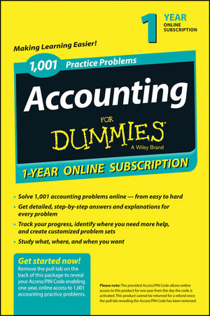 Buchcover 1,001 Accounting Practice Problems For Dummies Access Code Card (1-Year Subscription) | EAN 9781118853108 | ISBN 1-118-85310-5 | ISBN 978-1-118-85310-8