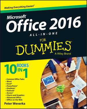 Buchcover Office 2016 All-In-One For Dummies | Peter Weverka | EAN 9781119083214 | ISBN 1-119-08321-4 | ISBN 978-1-119-08321-4