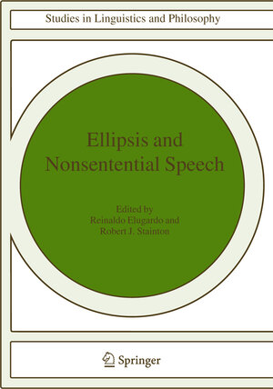Buchcover Ellipsis and Nonsentential Speech  | EAN 9781402023019 | ISBN 1-4020-2301-4 | ISBN 978-1-4020-2301-9
