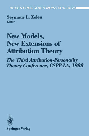Buchcover New Models, New Extensions of Attribution Theory | EAN 9781461231264 | ISBN 1-4612-3126-4 | ISBN 978-1-4612-3126-4