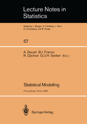 Buchcover Statistical Modelling  | EAN 9781461236801 | ISBN 1-4612-3680-0 | ISBN 978-1-4612-3680-1