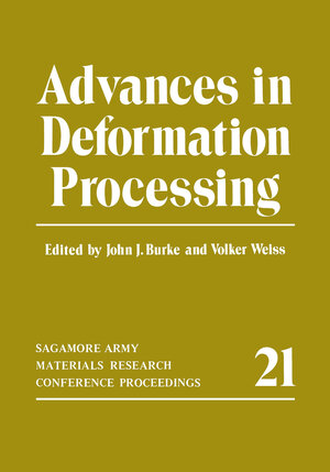 Buchcover Advances in Deformation Processing | John J. Burke | EAN 9781461340249 | ISBN 1-4613-4024-1 | ISBN 978-1-4613-4024-9