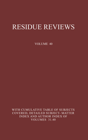 Buchcover Residue Reviews | Francis A. Gunther | EAN 9781461584780 | ISBN 1-4615-8478-7 | ISBN 978-1-4615-8478-0
