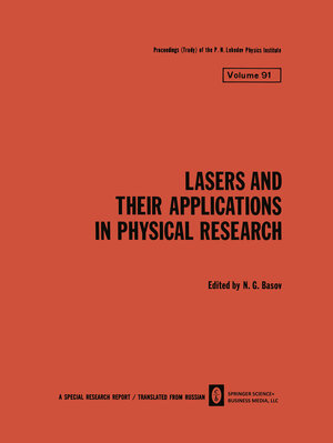 Buchcover Lasers and Their Applications in Physical Research  | EAN 9781475700121 | ISBN 1-4757-0012-1 | ISBN 978-1-4757-0012-1