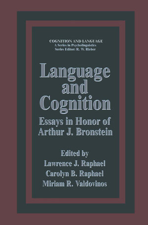 Buchcover Language and Cognition | Lawrence J. Raphael | EAN 9781489903815 | ISBN 1-4899-0381-X | ISBN 978-1-4899-0381-5