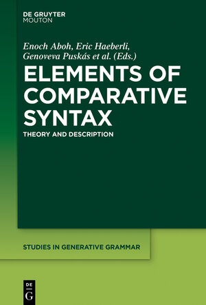 Buchcover Elements of Comparative Syntax  | EAN 9781501504044 | ISBN 1-5015-0404-5 | ISBN 978-1-5015-0404-4