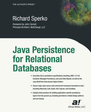 Buchcover Java Persistence for Relational Databases | Richard Sperko | EAN 9781590590713 | ISBN 1-59059-071-6 | ISBN 978-1-59059-071-3