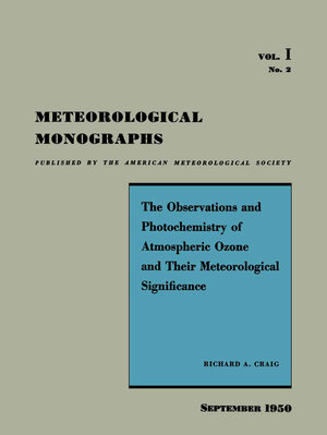 Buchcover The Observations and Photochemistry of Atmospheric Ozone and their Meteorological Significance | EAN 9781935704881 | ISBN 1-935704-88-5 | ISBN 978-1-935704-88-1