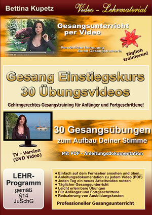 Buchcover Gesang Einstiegskurs - 30 Übungsvideos | Bettina Kupetz | EAN 9783000395093 | ISBN 3-00-039509-1 | ISBN 978-3-00-039509-3