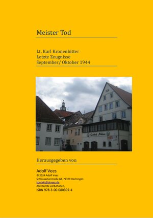 Buchcover Meister Tod | Adolf Vees | EAN 9783000803024 | ISBN 3-00-080302-5 | ISBN 978-3-00-080302-4