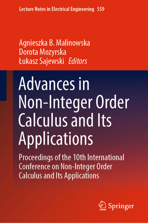 Buchcover Advances in Non-Integer Order Calculus and Its Applications | EAN 9783030173432 | ISBN 3-030-17343-7 | ISBN 978-3-030-17343-2