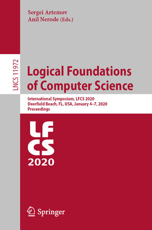 Buchcover Logical Foundations of Computer Science | EAN 9783030367541 | ISBN 3-030-36754-1 | ISBN 978-3-030-36754-1