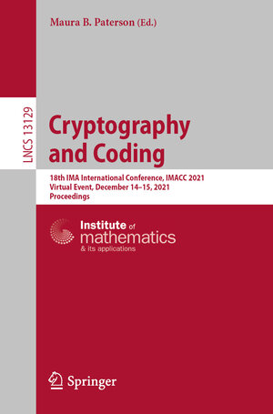 Buchcover Cryptography and Coding | EAN 9783030926410 | ISBN 3-030-92641-9 | ISBN 978-3-030-92641-0