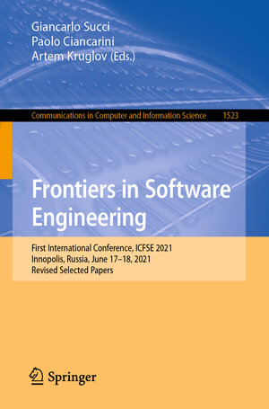 Buchcover Frontiers in Software Engineering  | EAN 9783030931346 | ISBN 3-030-93134-X | ISBN 978-3-030-93134-6