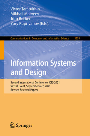 Buchcover Information Systems and Design | EAN 9783030954932 | ISBN 3-030-95493-5 | ISBN 978-3-030-95493-2