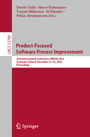 Buchcover Product-Focused Software Process Improvement  | EAN 9783031213878 | ISBN 3-031-21387-4 | ISBN 978-3-031-21387-8