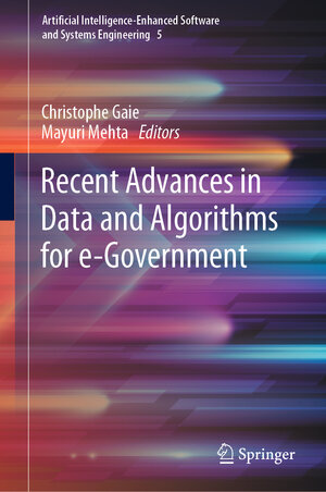 Buchcover Recent Advances in Data and Algorithms for e-Government | EAN 9783031224089 | ISBN 3-031-22408-6 | ISBN 978-3-031-22408-9