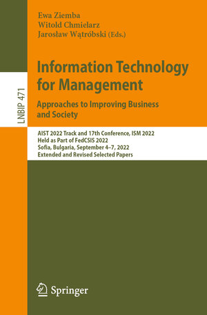 Buchcover Information Technology for Management: Approaches to Improving Business and Society  | EAN 9783031295706 | ISBN 3-031-29570-6 | ISBN 978-3-031-29570-6