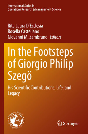 Buchcover In the Footsteps of Giorgio Philip Szegö | EAN 9783031323362 | ISBN 3-031-32336-X | ISBN 978-3-031-32336-2