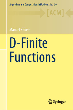 Buchcover D-Finite Functions | Manuel Kauers | EAN 9783031346521 | ISBN 3-031-34652-1 | ISBN 978-3-031-34652-1