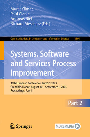 Buchcover Systems, Software and Services Process Improvement | EAN 9783031423109 | ISBN 3-031-42310-0 | ISBN 978-3-031-42310-9