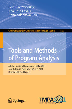 Buchcover Tools and Methods of Program Analysis  | EAN 9783031504235 | ISBN 3-031-50423-2 | ISBN 978-3-031-50423-5