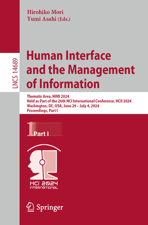 Buchcover Human Interface and the Management of Information | EAN 9783031601071 | ISBN 3-031-60107-6 | ISBN 978-3-031-60107-1