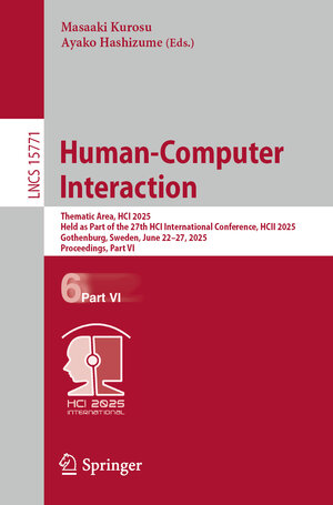 Buchcover Human-Computer Interaction | EAN 9783031939648 | ISBN 3-031-93964-6 | ISBN 978-3-031-93964-8
