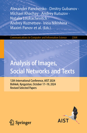 Buchcover Analysis of Images, Social Networks and Texts  | EAN 9783031970191 | ISBN 3-031-97019-5 | ISBN 978-3-031-97019-1