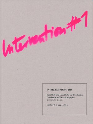 Buchcover Intervention #1 | Maja Peter | EAN 9783033037861 | ISBN 3-033-03786-0 | ISBN 978-3-033-03786-1