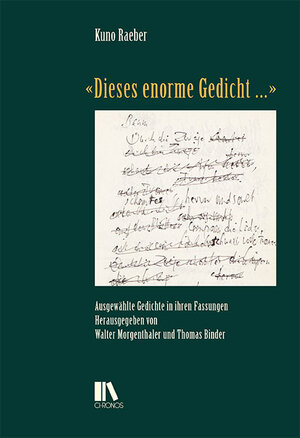 Buchcover «Dieses enorme Gedicht …» | Kuno Raeber | EAN 9783034015769 | ISBN 3-0340-1576-3 | ISBN 978-3-0340-1576-9