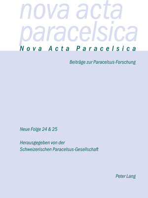 Buchcover Nova Acta Paracelsica  | EAN 9783034310253 | ISBN 3-0343-1025-0 | ISBN 978-3-0343-1025-3