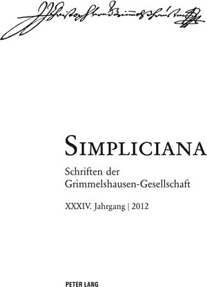 Buchcover Simpliciana  | EAN 9783034313995 | ISBN 3-0343-1399-3 | ISBN 978-3-0343-1399-5