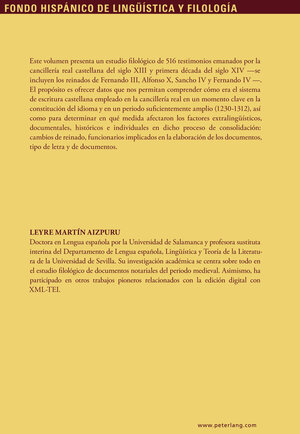 Buchcover La escritura cancilleresca de Fernando III, Alfonso X, Sancho IV y Fernando IV | Leyre Martín Aizpuru | EAN 9783034341622 | ISBN 3-0343-4162-8 | ISBN 978-3-0343-4162-2