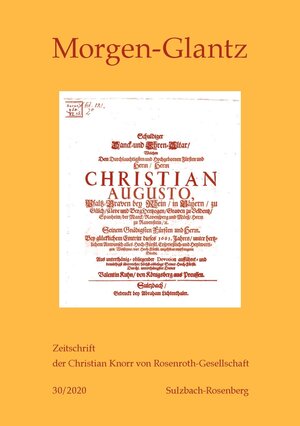 Buchcover Morgen-Glantz 30 (2020)  | EAN 9783034342254 | ISBN 3-0343-4225-X | ISBN 978-3-0343-4225-4