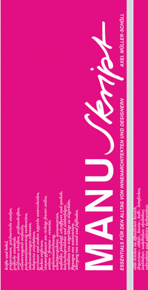 Buchcover Manuskript | Axel Müller-Schöll | EAN 9783034605984 | ISBN 3-0346-0598-6 | ISBN 978-3-0346-0598-4