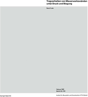 Buchcover Tragverhalten von Mauerwerkswänden unter Druck und Biegung | R. Furler | EAN 9783034854122 | ISBN 3-0348-5412-9 | ISBN 978-3-0348-5412-2