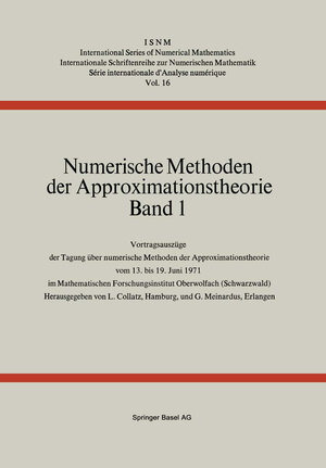 Buchcover Numerische Methoden der Approximationstheorie | COLLATZ | EAN 9783034859530 | ISBN 3-0348-5953-8 | ISBN 978-3-0348-5953-0