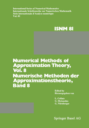 Buchcover Numerical Methods of Approximation Theory/Numerische Methoden der Approximationstheorie | COLLATZ | EAN 9783034866569 | ISBN 3-0348-6656-9 | ISBN 978-3-0348-6656-9