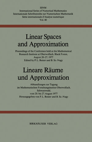 Buchcover Linear Spaces and Approximation / Lineare Räume und Approximation | Butzer | EAN 9783034871808 | ISBN 3-0348-7180-5 | ISBN 978-3-0348-7180-8