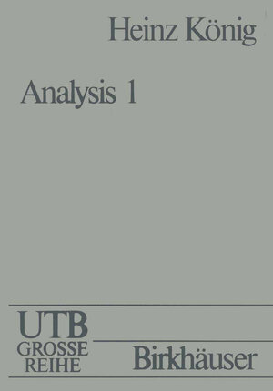 Buchcover Analysis I | KÖNIG | EAN 9783034899994 | ISBN 3-0348-9999-8 | ISBN 978-3-0348-9999-4