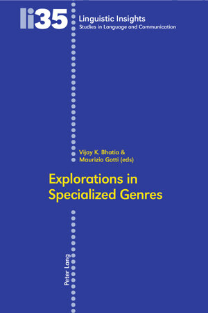 Buchcover Explorations in Specialized Genres  | EAN 9783035102703 | ISBN 3-0351-0270-8 | ISBN 978-3-0351-0270-3