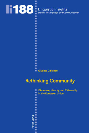 Buchcover Rethinking Community | Giuditta Caliendo | EAN 9783035107456 | ISBN 3-0351-0745-9 | ISBN 978-3-0351-0745-6